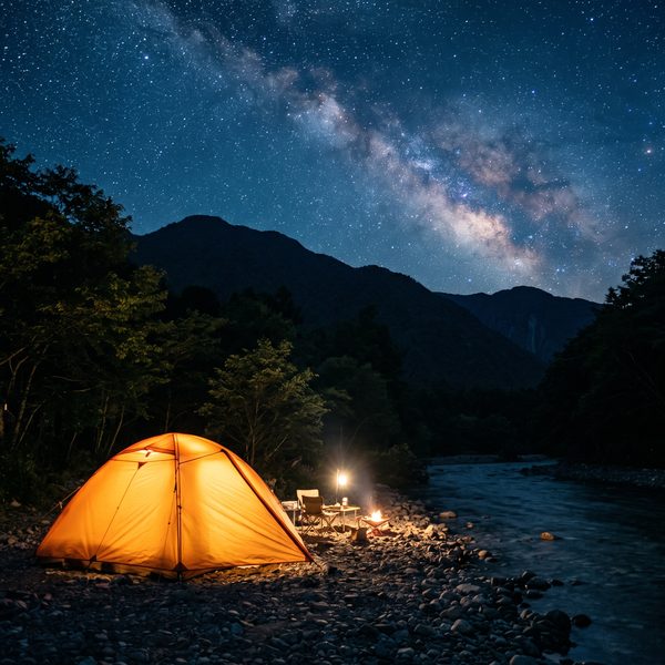 満天の星空とテント