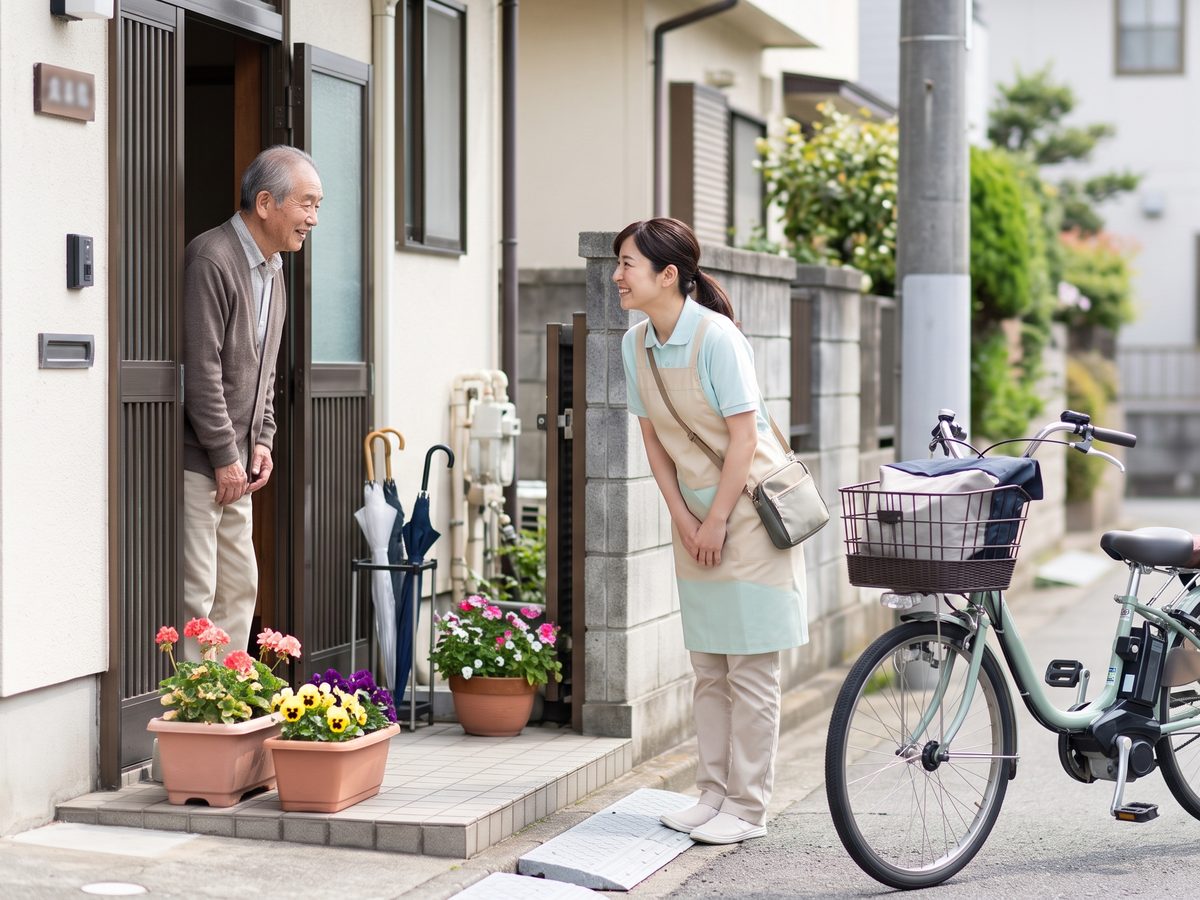 ご自宅を訪問するスタッフ
