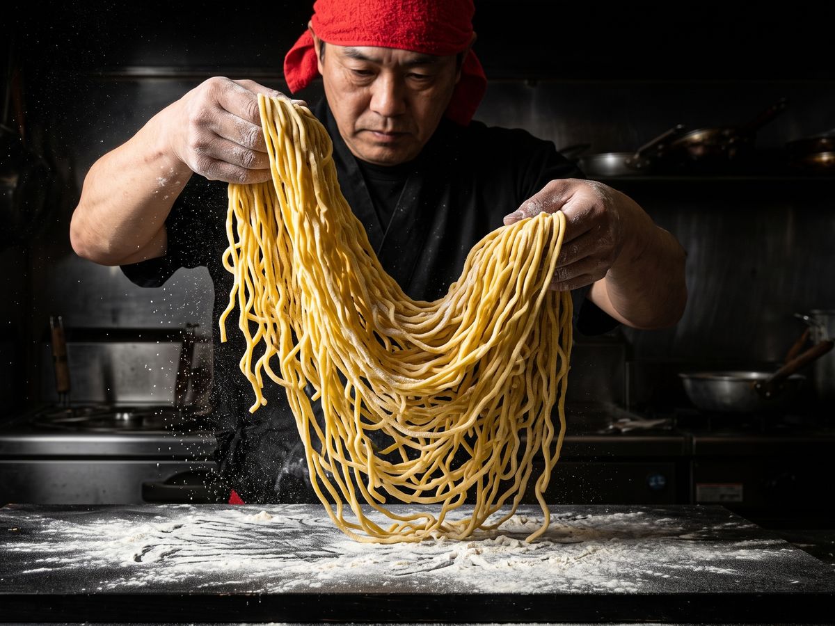 打ちたての太ちぢれ麺