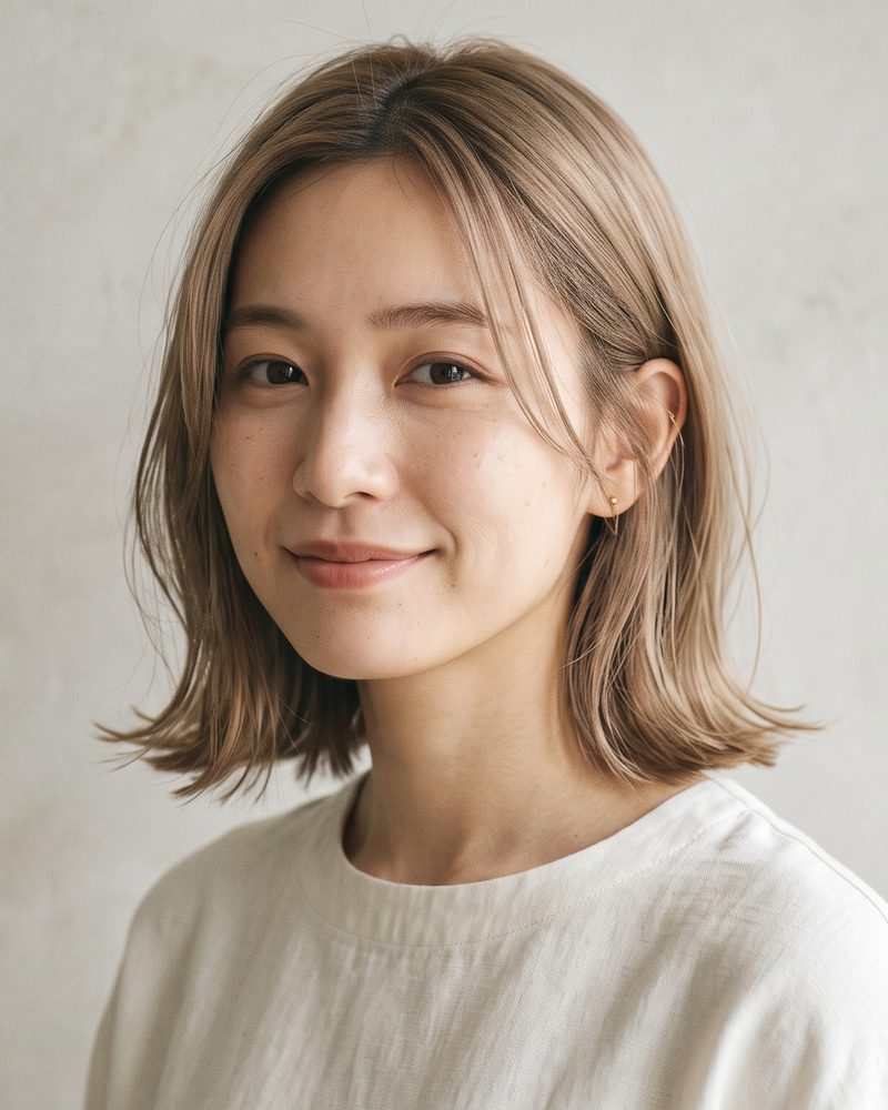 切りっぱなしの、外はねボブ